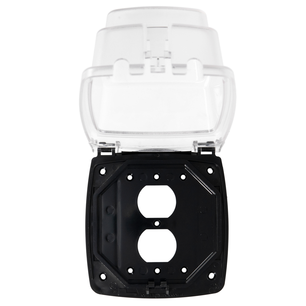 Product image for Intermatic WP1030C 1Gang or 2Gang Weatherproof In-Use Cover, 3-1/4" Deep - Clear