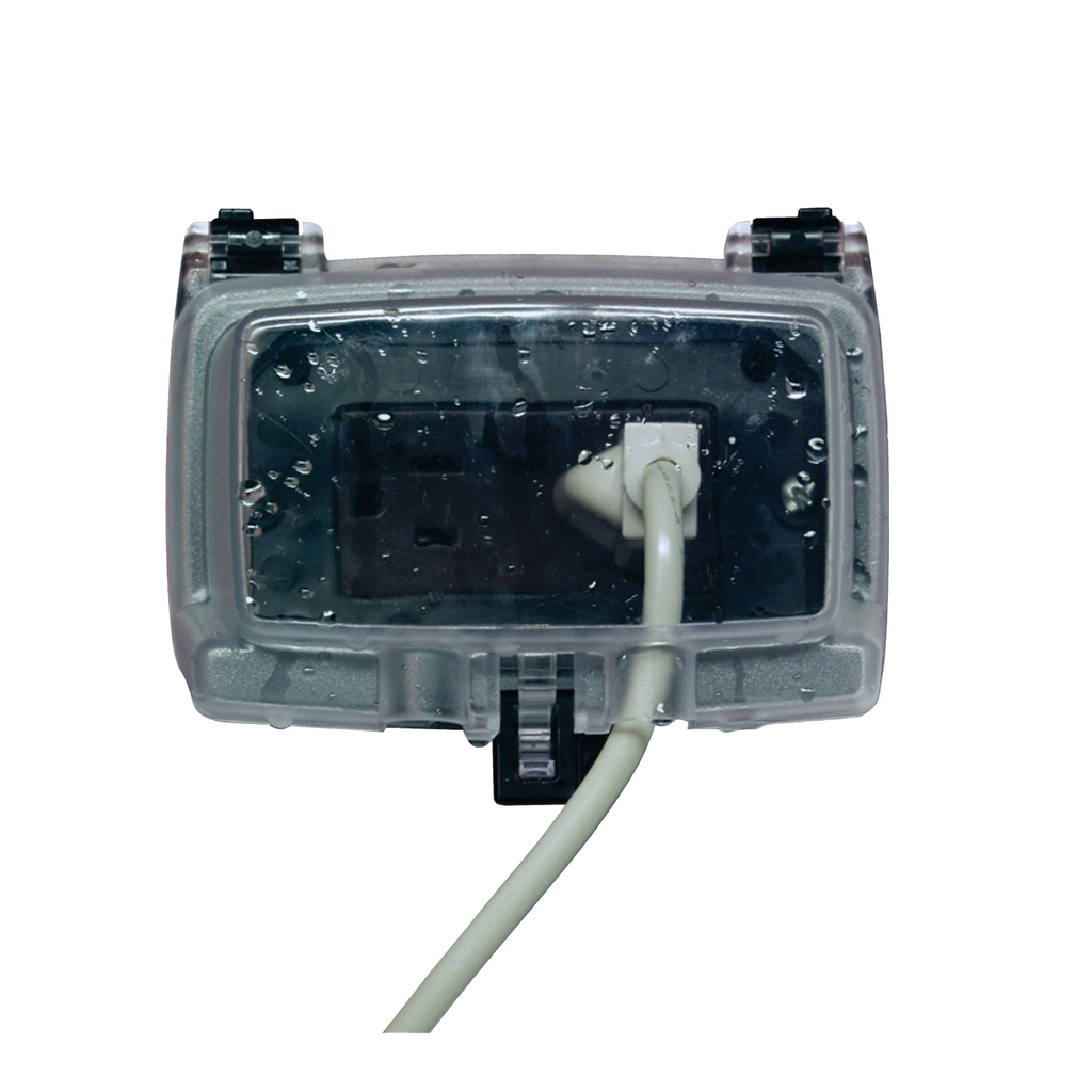 Product image for Intermatic WP1010HC 1Gang Horizontal Weatherproof In-Use Cover, 3-1/8" Deep - Clear