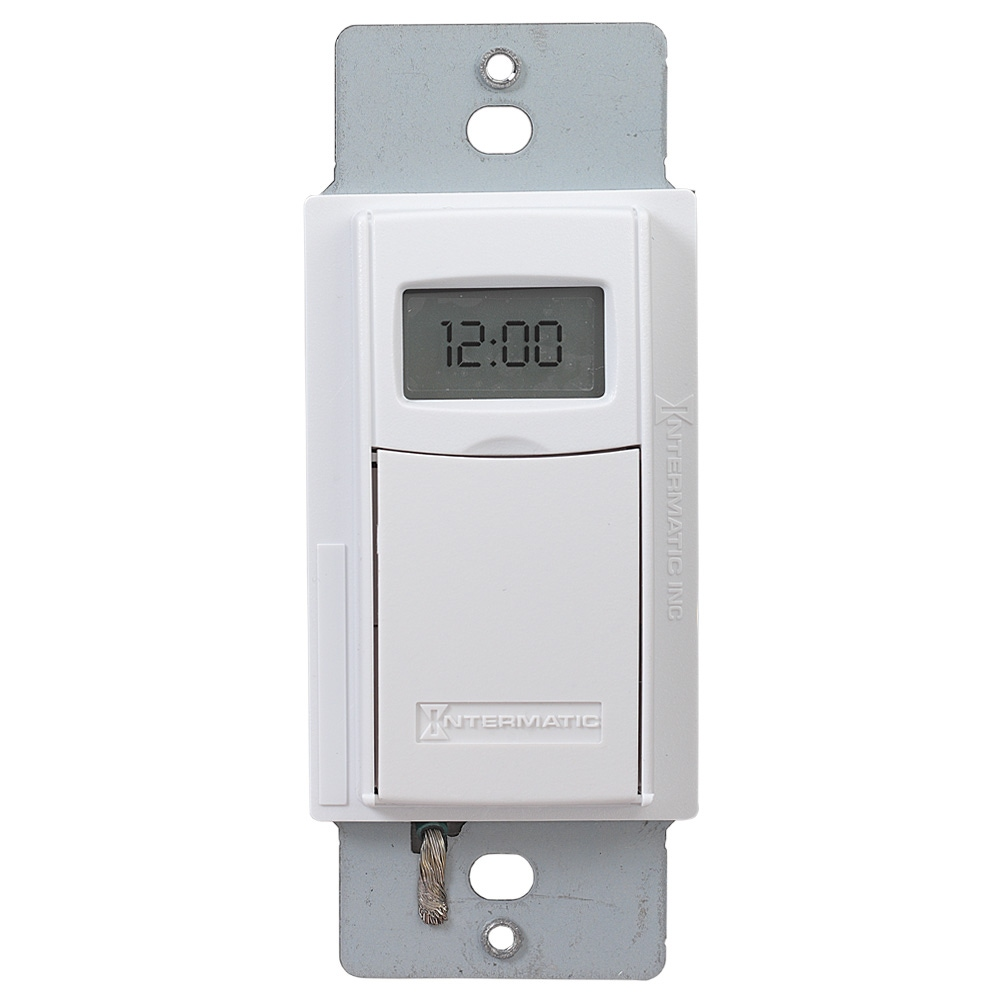 Product image for Intermatic EI400WC 120 to 277 VAC 12 to 28 VDC 20 Amp 1-Pole 3-Way White Digital Auto-Off In-Wall Timer