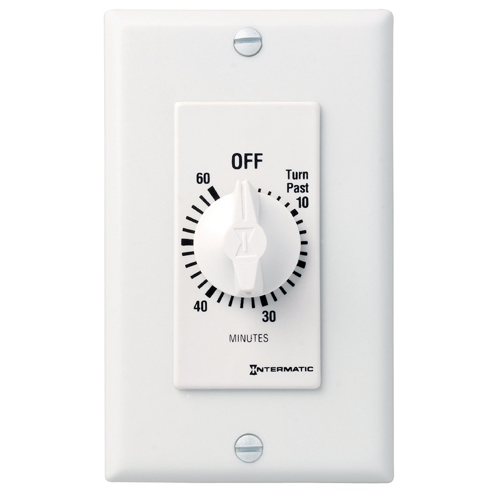 Mayer-DDS-Spring Wound Countdown Timer, Decorator Style, 125-277 VAC, 50/60 Hz, SPST, 60 Minute Max, Without Hold, White-1