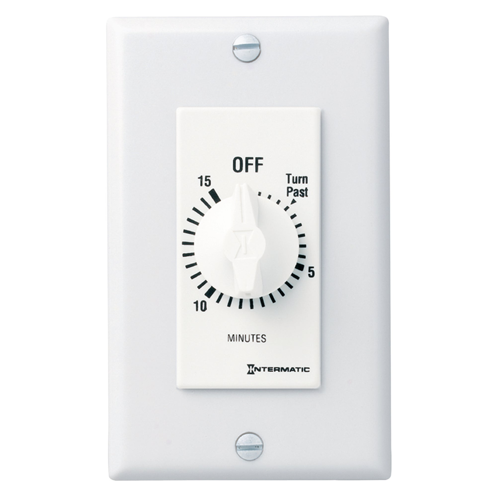 Product image for Intermatic FD15MWC 15 Minute 125 to 277 VAC 60 Hz SPST White Countdown Timer