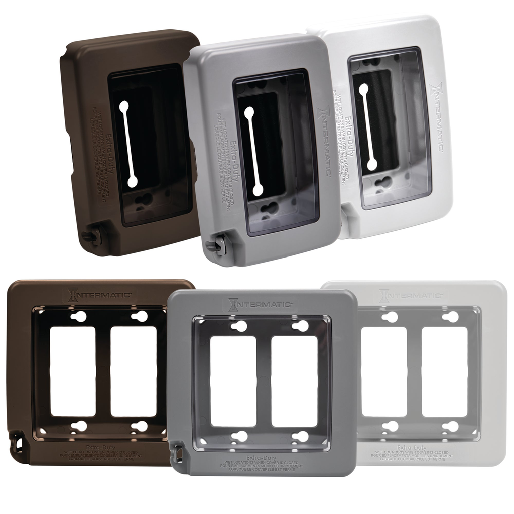 Product image for Intermatic WP7000G 1Gang Waterproof Low-Profile In-Use Cover, Extra-Duty, Vertical / Horizontal - Gray