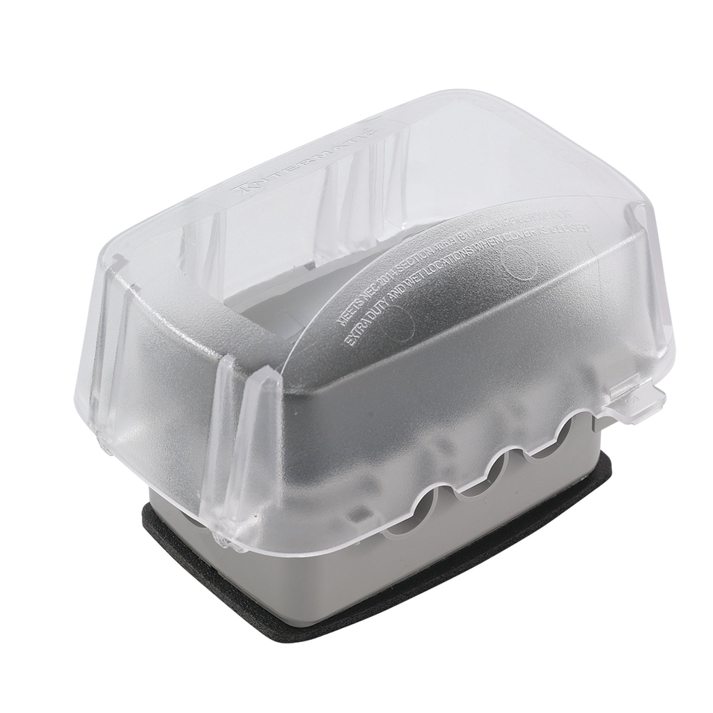 Product image for Intermatic WP5110C 1-Gang Horizontal/Vertical Hinge 3-5/8 Inch Extra Duty Receptacle Cover with Guard Insert