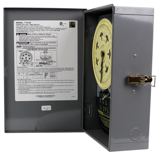 Product image for Intermatic T7401B NEMA 1 Steel Case 125 VAC 60 Hz 40 Amp 4PST Electromechanical Time Switch
