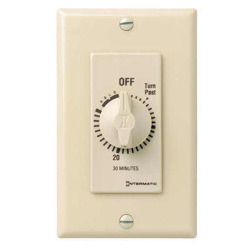 Product image for Intermatic FD30MH 30 Minute 125 to 277 VAC 60 Hz SPST Ivory Countdown Timer with 30 Minute Hold