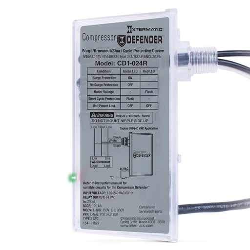Surge Protective Device with Undervoltage Protection, 3-Mode, 120-240 VAC 1Ph, Type 2
