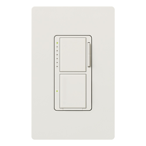 Product image for Lutron MA-L3S25-WH 1-Pole 2.5 Amp 120 VAC 300 W White Fan/Incandescent/Halogen Dual Wall Dimmer and Switch