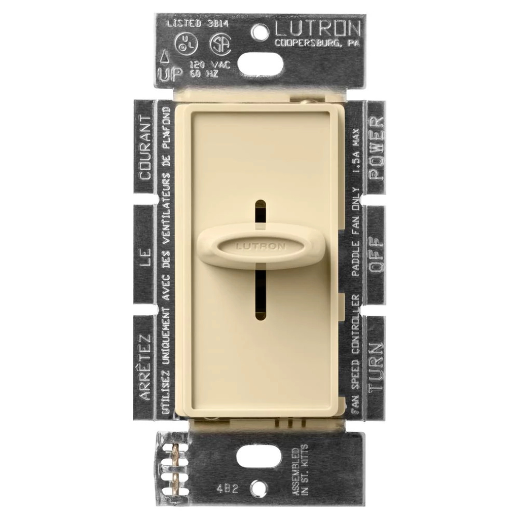 Product image for Lutron Electronics SFSQ-FH-IV 1-Pole 1.5 Amp 120 VAC 3-Speed Ivory Slide to Off Fan Speed Controller