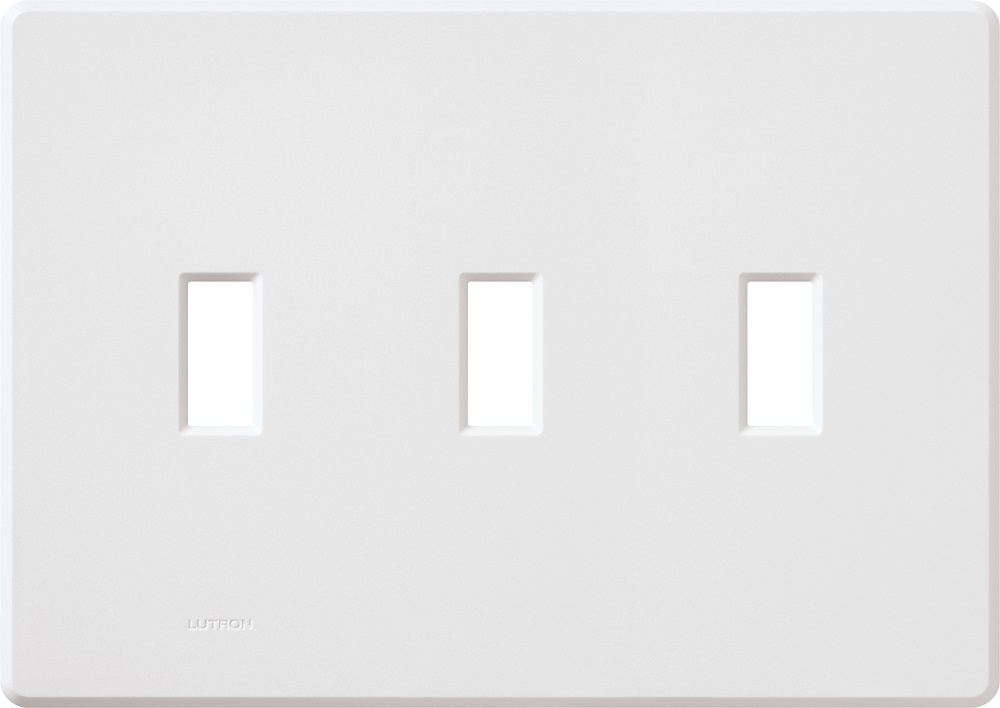 Product image for Lutron Electronics FW-3-WH 3-Gang White Screwless Wallplate
