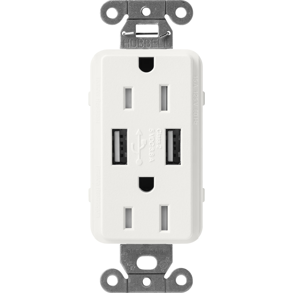 Product image for Lutron SCR-15-UBTR-RW SATIN 15A USB RE