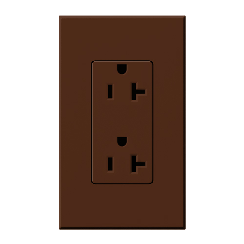 Product image for Lutron NTR-20-SI NOVA T RECEPTACLE 20