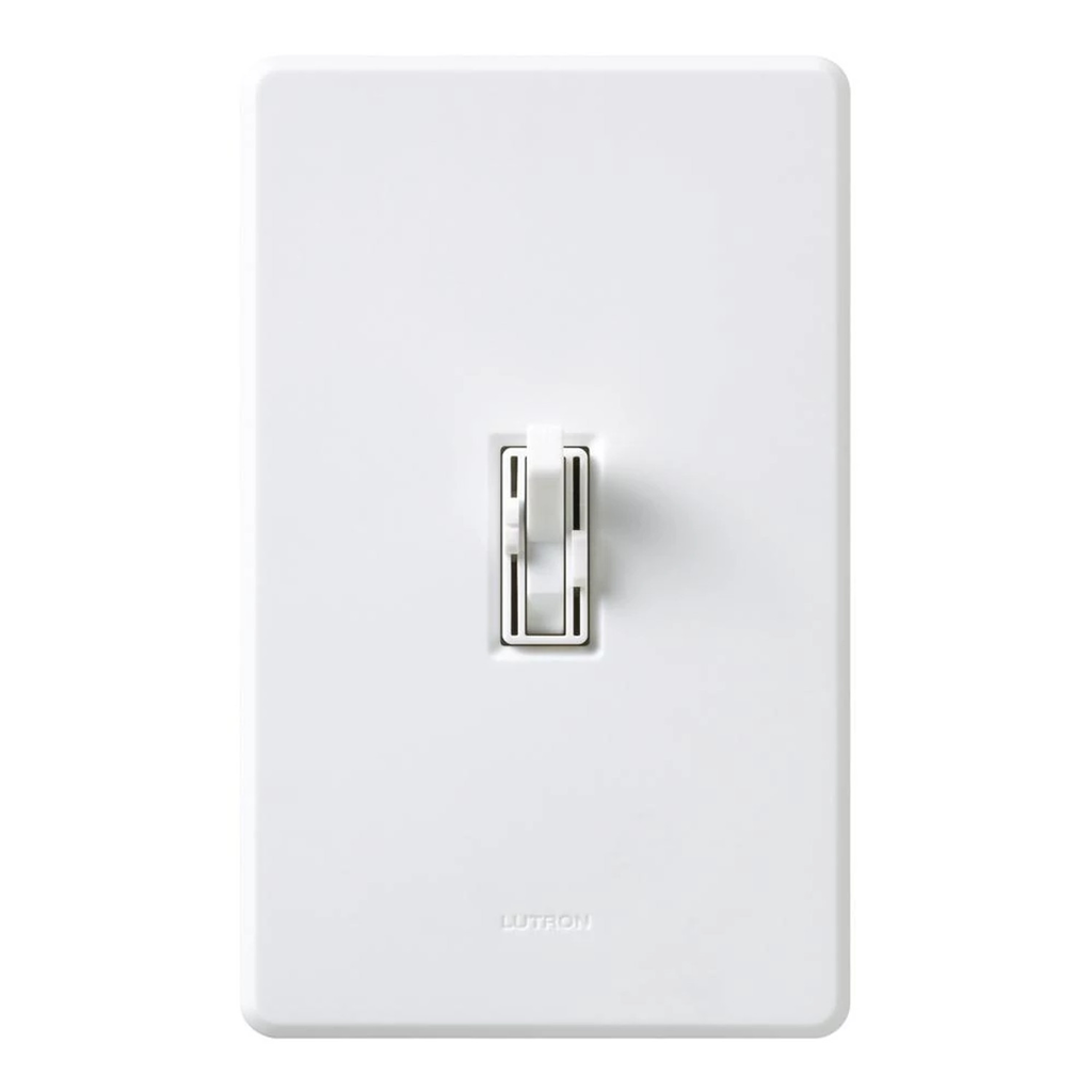 Product image for Lutron Electronics AY2-LFSQH-WH 1.5 Amp 300 W 120 Volt White 1-Pole Incandescent/Halogen Fan/Light Speed Control Dimmer