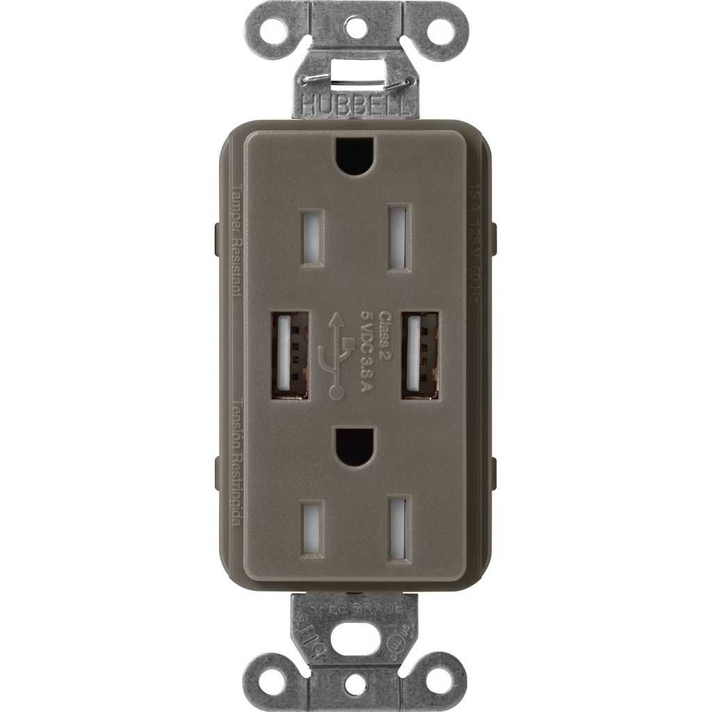 Product image for Lutron SCR-15-UBTR-TF SATIN 15A USB RE