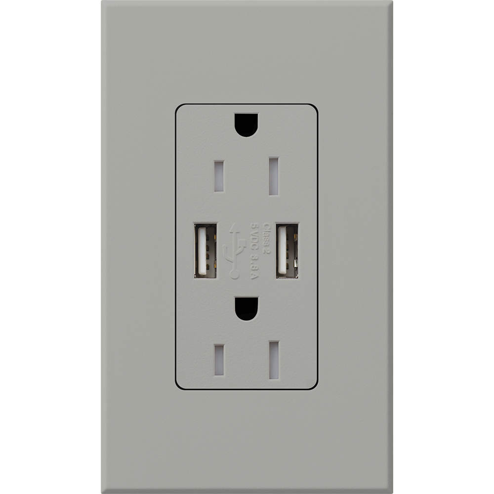 Product image for Lutron NTR-15-UBTR-GR NT 15A USB TAMPE