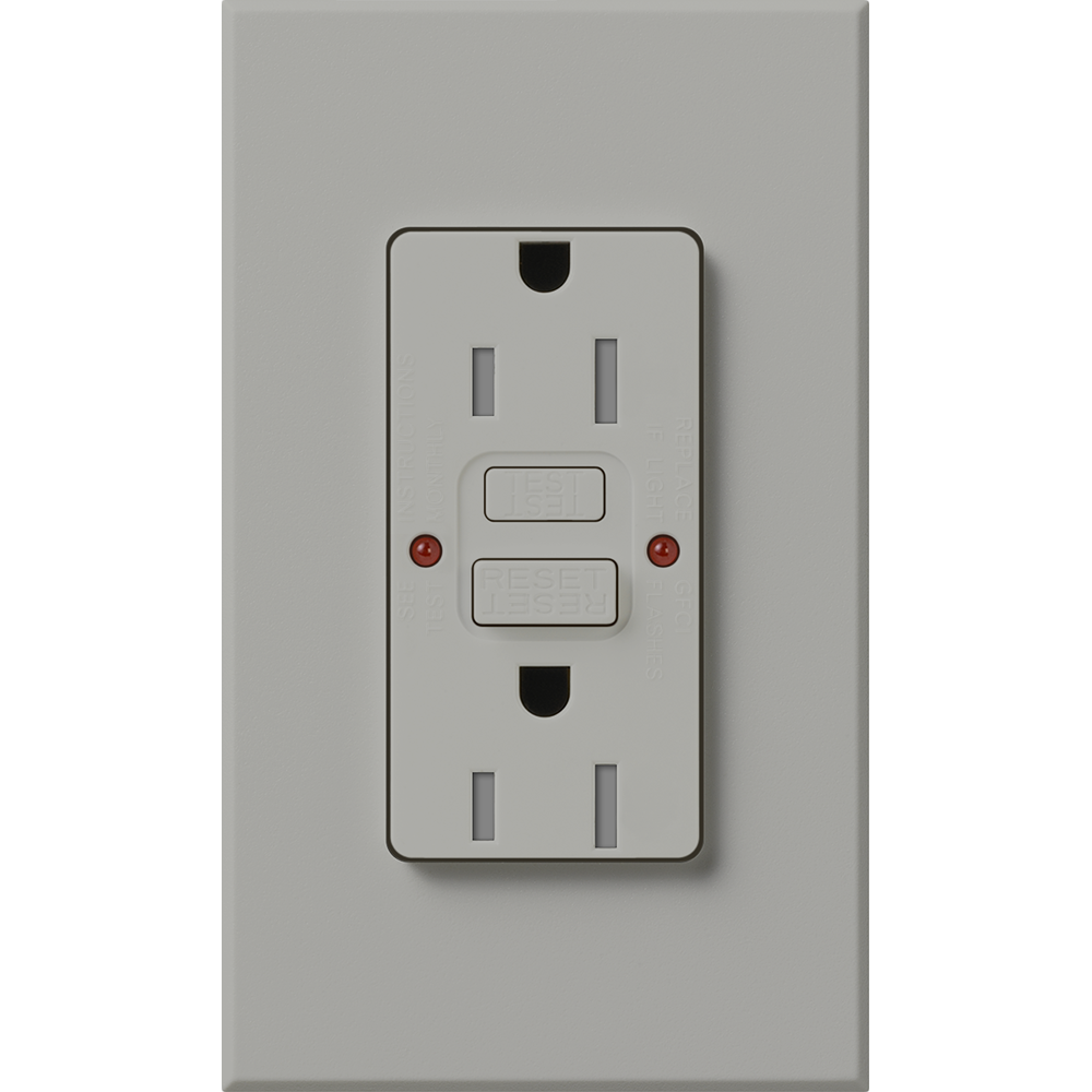 Product image for Lutron NTR-15-GFST-GR NT 15A GFCI SELF