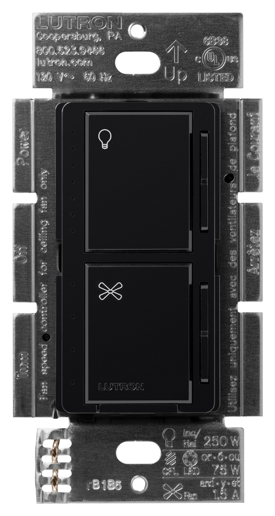 Product image for Lutron MACL-LFQ-BL MACL FAN LIGHT BLAC