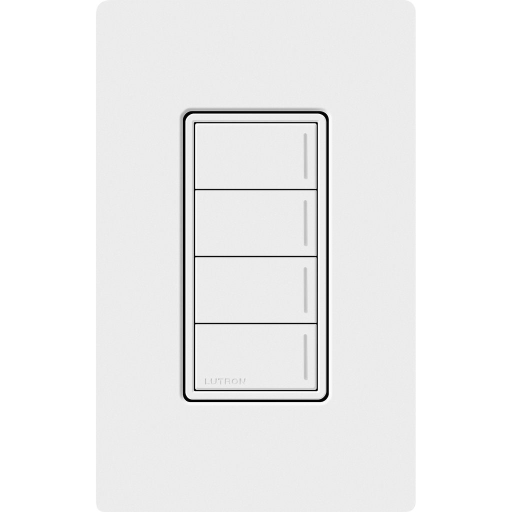 Product image for Lutron RRST-W4B-WH RadioRA 3 Sunnata RF 4-Button Keypad (default printing), 120-277V, 50/60Hz, 0.25A, White