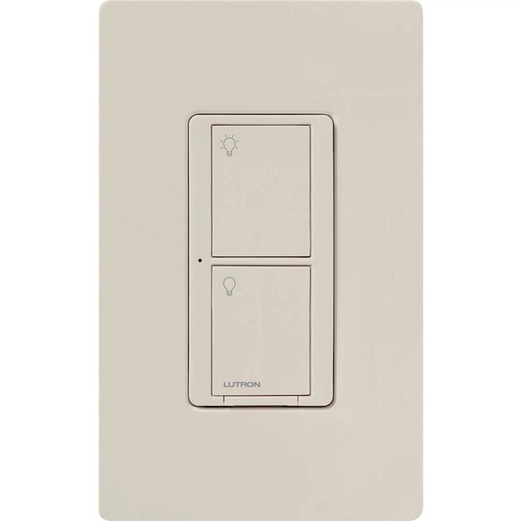 Product image for Lutron PD-5WS-DV-LA 120/277 VAC 5 Amp 1-Pole 2-Button Light Almond Radio Frequency Switch