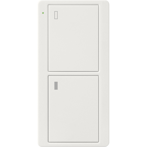 Product image for Lutron PJ2-2B-GWH-L02 Pico Wireless Control Module, 2-Button, 431.0 - 437.0 MHz, Gloss White