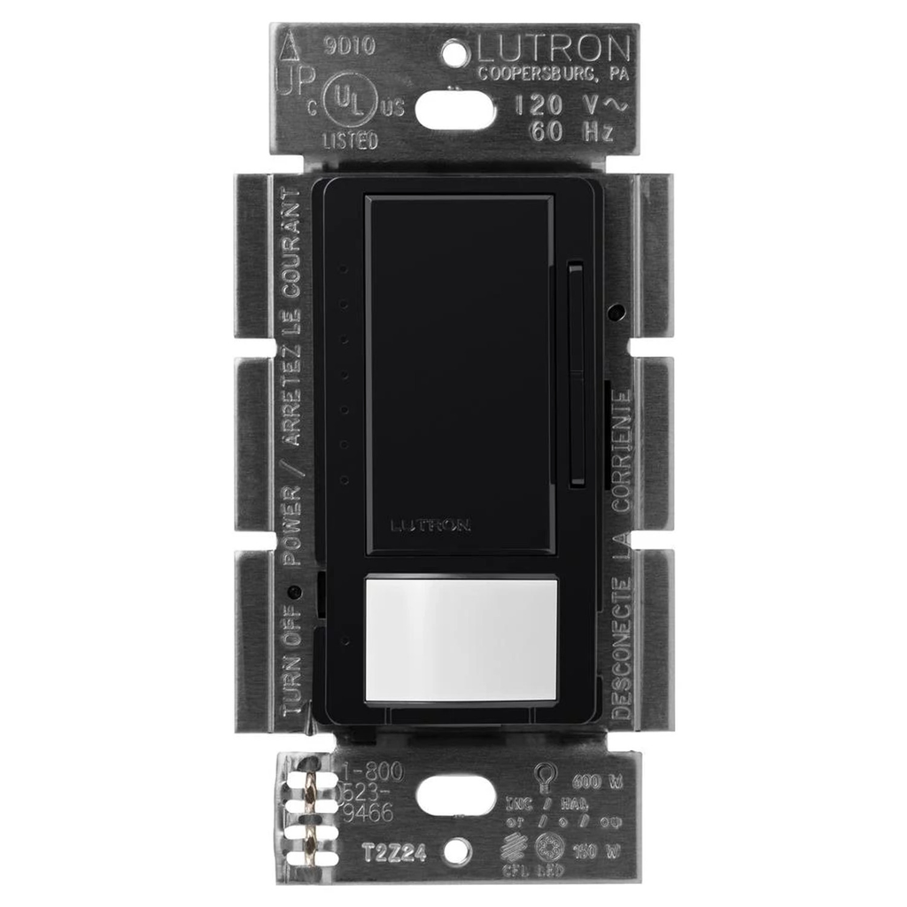 Product image for Lutron MSCL-OP153M-BL 120 VAC 1-Pole/Multi-Location Black Motion Sensor Occupancy Light Switch and Dimmer