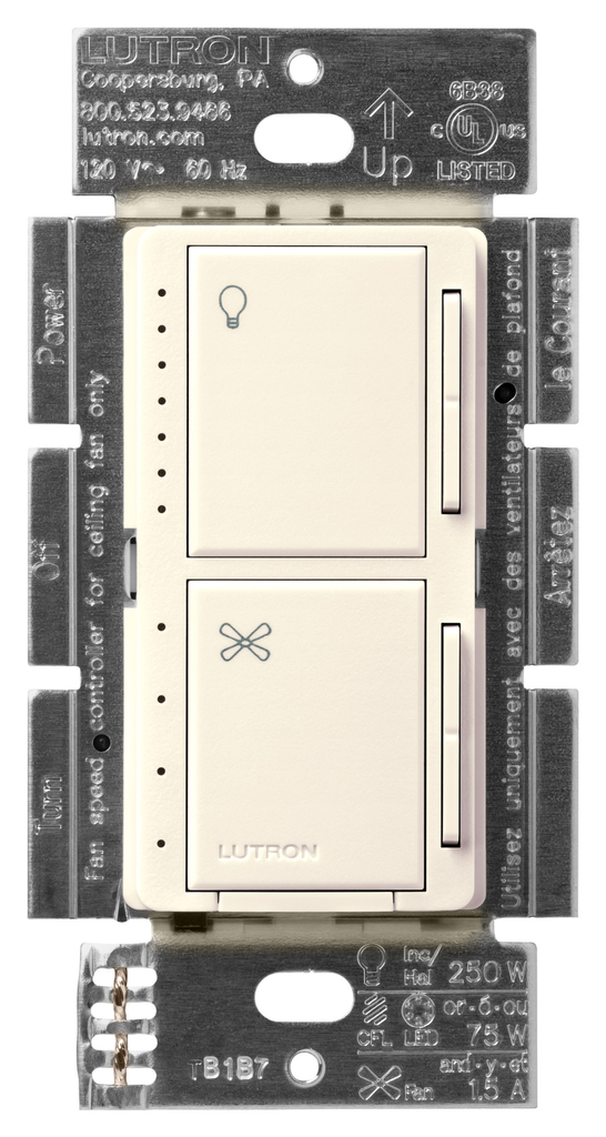 Product image for Lutron MACL-LFQ-BI MACL FAN LIGHT BISC