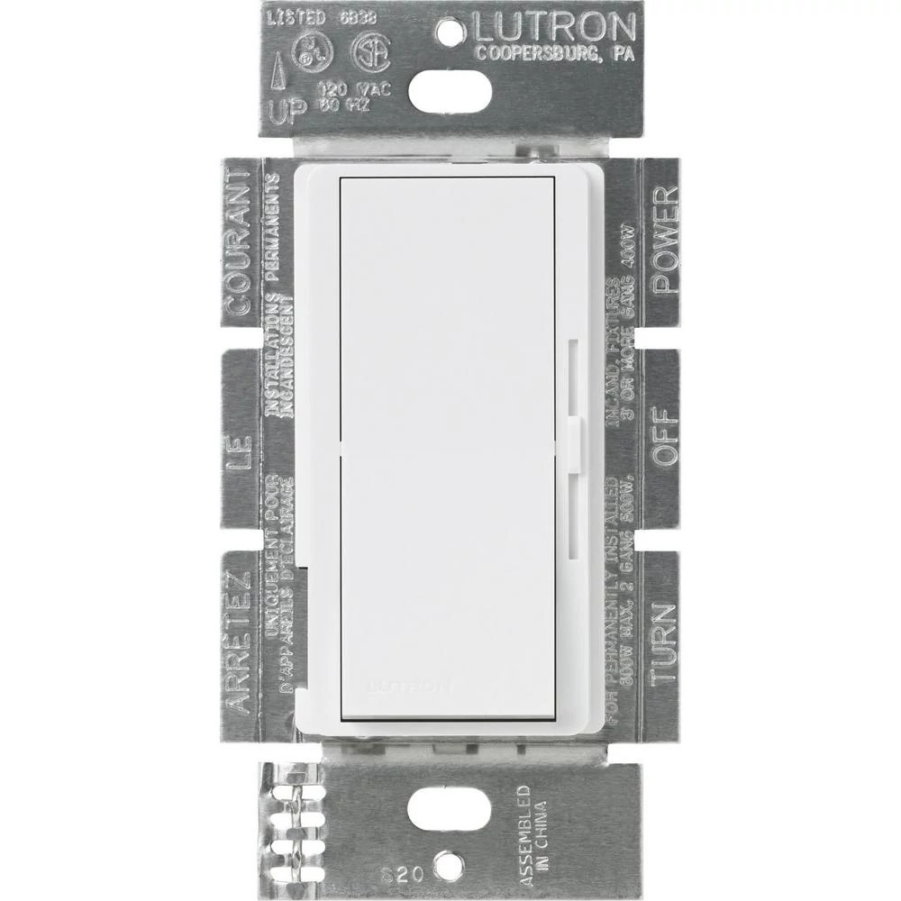 Product image for Lutron DVFSQ-F-WH 120 VAC White 3-Speed 1-Pole/3-Way Preset Fan Control Dimmer