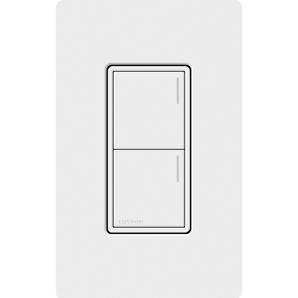 Product image for Lutron RRST-W2B-WH RadioRA 3 Sunnata RF 2-Button Keypad (default printing), 120-277V, 50/60Hz, 0.25A, White