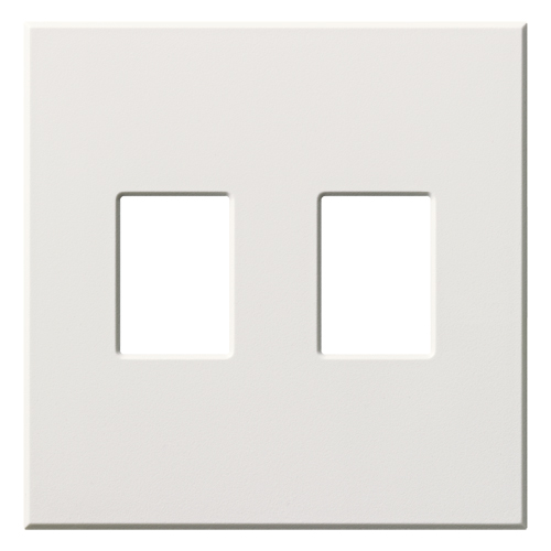 Product image for Lutron VWP-2-WH 2-Gang 2-Dimmer White Matte Polycarbonate Architectural Wallplate