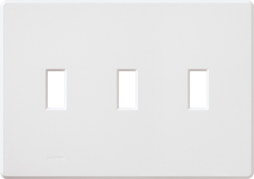 Product image for Lutron Electronics FW-3-WH 3-Gang White Screwless Wallplate