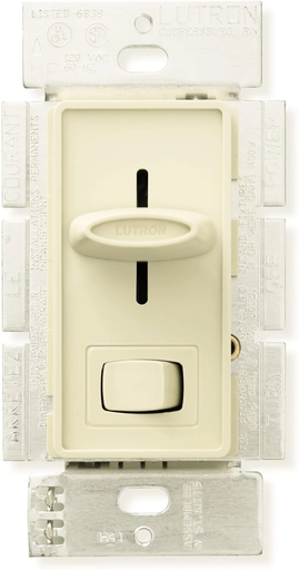 Product image for Lutron SLV-600P-AL 120 VAC 600 VA Almond 1-Pole Magnetic Low Voltage Preset Dimmer