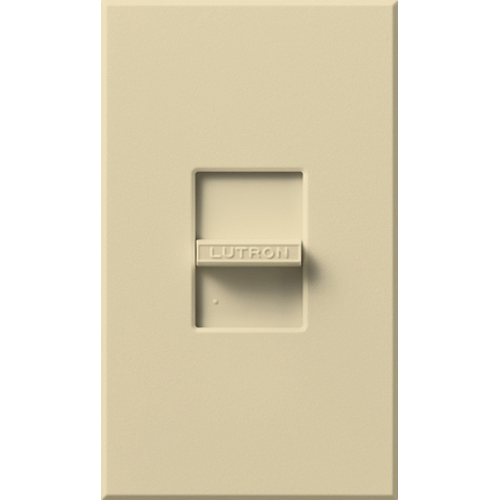 Product image for Lutron N-S-NFB-IV 1-Gang 1-Dimmer Ivory Matte Polycarbonate Architectural Wallplate