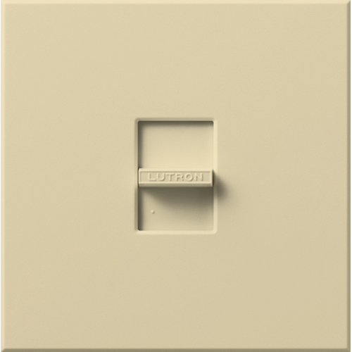 Product image for Lutron N-L-NFB-IV 1-Gang 1 Large Dimmer and Switch Ivory Polycarbonate Architectural Wallplate