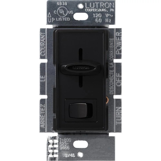 Product image for Lutron S-10P-BL 1000 W 120 Volt Black 1-Pole Incandescent/Halogen Preset Dimmer