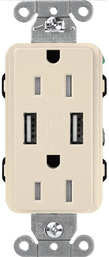 Product image for Lutron CAR-15-UBTR-LA CA 15A USB TAMPE