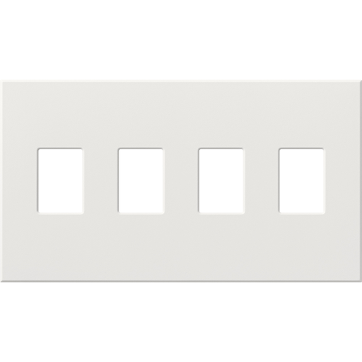 Product image for Lutron VWP-4-WH 4-Gang 4-Dimmer White Matte Polycarbonate Standard Architectural Wallplate