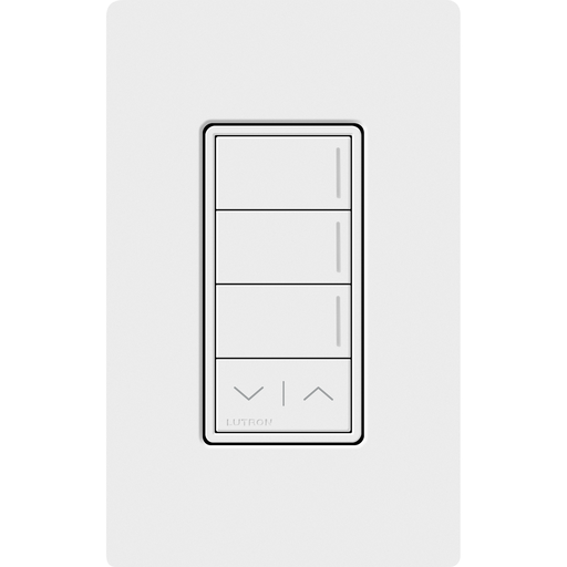 Product image for Lutron RRST-W3RL-WH RadioRA 3 Sunnata RF 3-Button Keypad with Raise / Lower (default printing), 120-277V, 50/60Hz, 0.25A, White