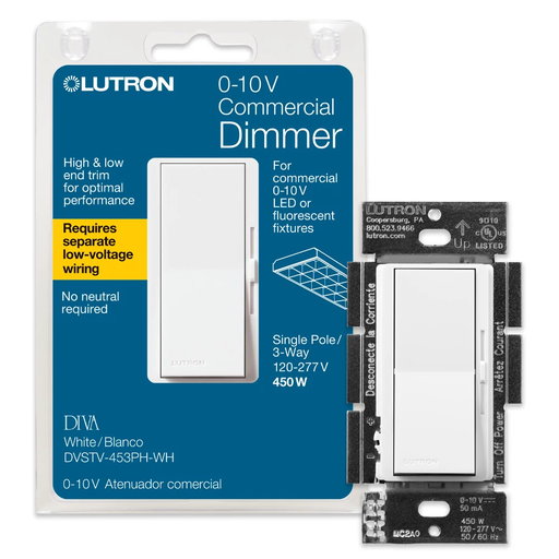Lutron DVSTV-453PH-WH DIVA 0-10V 450W Product image for Lutron DVSTV-453PH-WH DIVA 0-10V 450W
