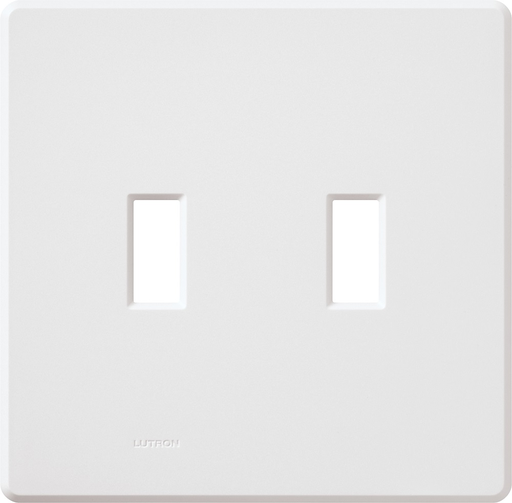 Product image for Lutron Electronics FW-2-WH 2-Gang White Screwless Wallplate