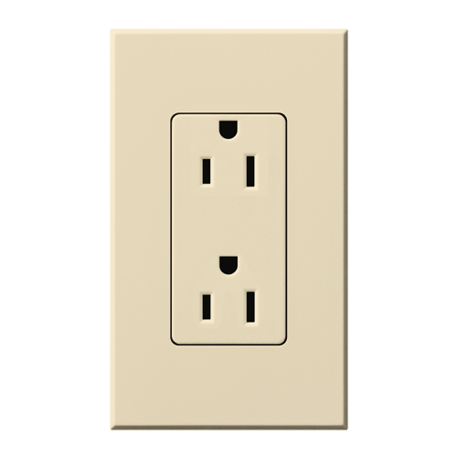 Product image for Lutron NTR-15-BE NOVA T RECEPTACLE BEI