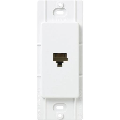 Product image for Lutron SC-PJ-SW RJ11 Snow 6-Conductor Snap-In Telephone Jack
