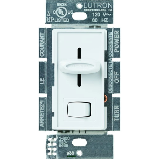 Product image for Lutron S-103PH-WH 1000 W 120 Volt White 3-Way Incandescent/Halogen Preset Dimmer