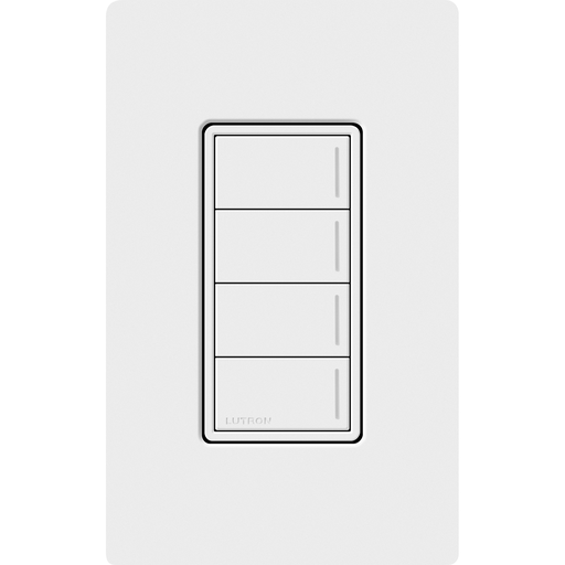 Product image for Lutron RRST-W4B-WH RadioRA 3 Sunnata RF 4-Button Keypad (default printing), 120-277V, 50/60Hz, 0.25A, White