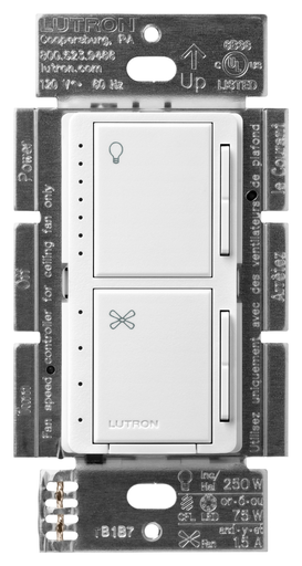 Product image for Lutron MACL-LFQ-SW MACL FAN LIGHT SNOW