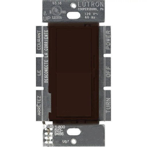 Product image for Lutron DVFSQ-F-BR 120 VAC Brown 3-Speed 1-Pole/3-Way Preset Fan Control Dimmer