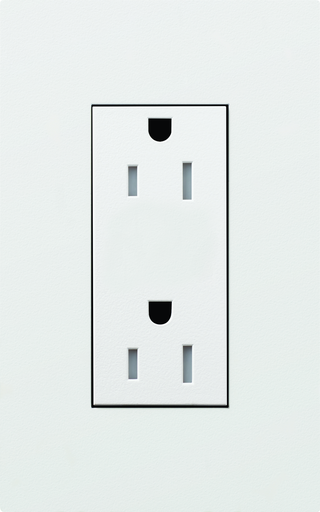 Product image for Lutron LTR-F15-TR-WH DUPLEX 15A TR REC