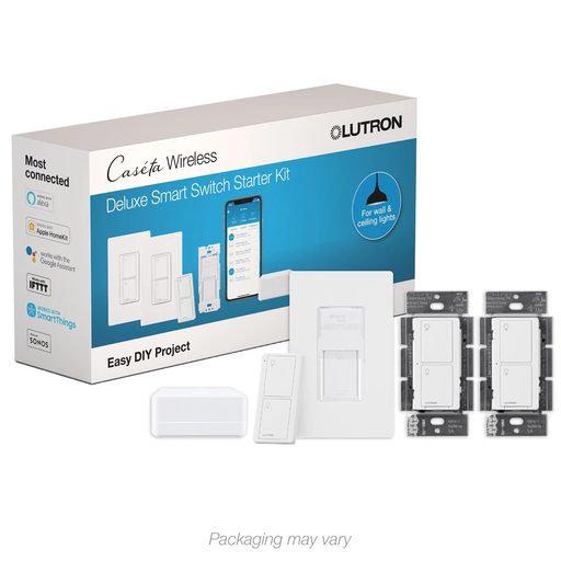 Product image for Lutron P-BDG-PKG2WS-WH Caseta Switch (