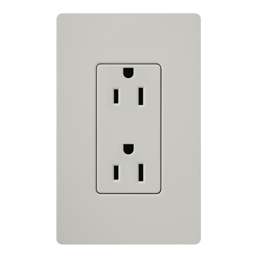 Product image for Lutron SCR-15-PD 15 Amp 125 VAC 2-Pole 3-Wire NEMA 5-15R Palladium Duplex Receptacle