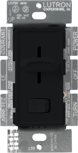 Product image for Lutron SLV-600P-BL 120 VAC 600 VA Black 1-Pole Magnetic Low Voltage Preset Dimmer