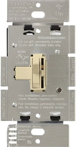 Product image for Lutron AY-10P-IV Ariadni 1000 W Preset Ivory Dimmer