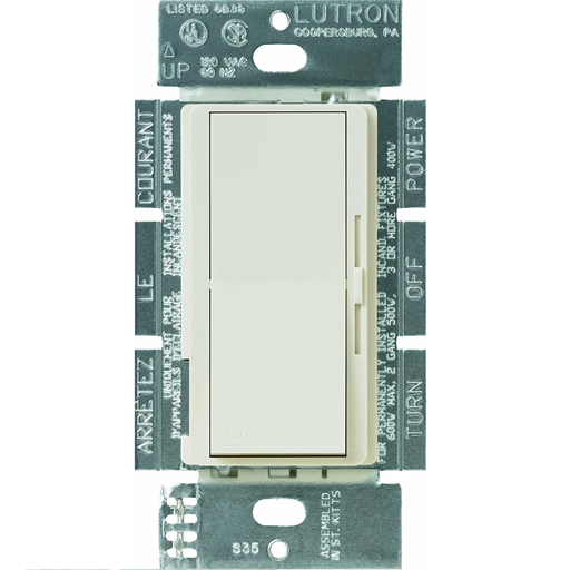 Product image for Lutron DVLV-603P-LA 450 W 120 VAC Light Almond 3-Way Magnetic Low Voltage Paddle Switch Preset Dimmer